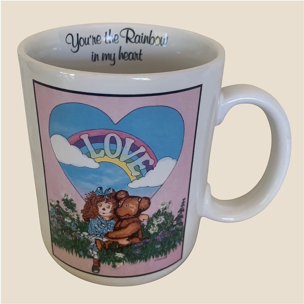 Papel Vintage Coffee Mug White Rainbow In My Heart Bear Love Japan